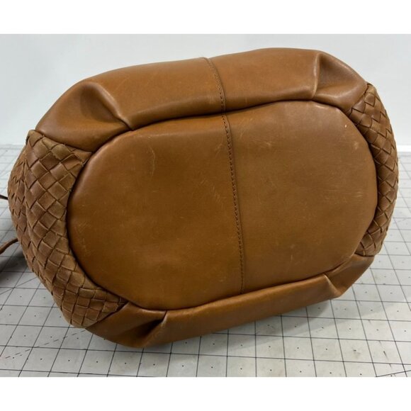 Liebeskind Berlin Jay Leather Hobo Bag Woven Cognac Shoulder Crossbody - Picture 6 of 13